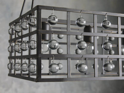 La Cage Rectangular Chandelier 7 Light