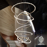 Mamie Multi Rings Rock Crystal Chandelier for Staircase