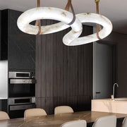 Blus Lighting Beverly Designer Contemporary Alabaster Pendant Light for Living Room