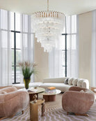 9 Light 20" Wide LED Lorelei Round Tiered Chandelier in Black Chain use for dining room American chandelier