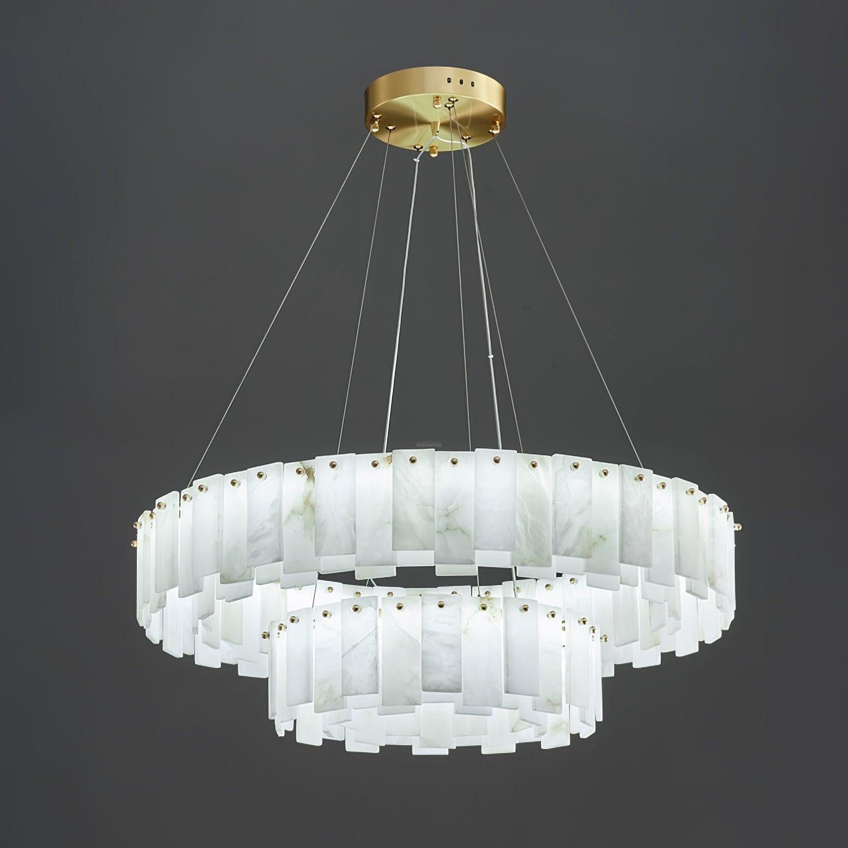 Halos Alabaster Round/Square Chandelier