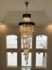 Spiral Crystal Chandelier For Foyer/ Staircase