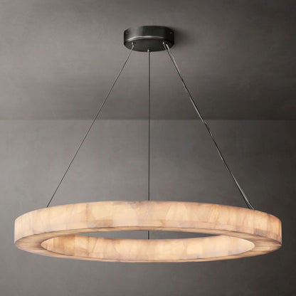 Alabaster Rivaga Round Chandelier 40"