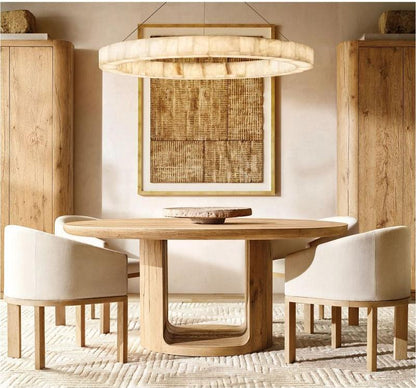 Alabaster Rivaga Round Chandelier 60"
