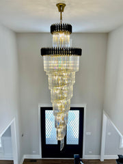 Spiral Crystal Chandelier For Foyer/ Staircase