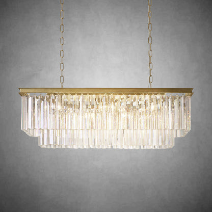1920s Odaon Art Deco Rectangular Chandelier 40"49"59"72"