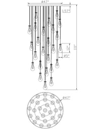 Rain Round Chandelier 47"