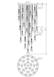 Rain Round Chandelier 47"