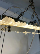 47'' Oval Modern Clear Geode Quartz Crystal Chandelier for Dining Room - Blushlighting