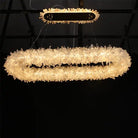47'' Oval Modern Clear Geode Quartz Crystal Chandelier for Dining Room - Blushlighting