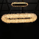 47'' Oval Modern Clear Geode Quartz Crystal Chandelier for Dining Room - Blushlighting