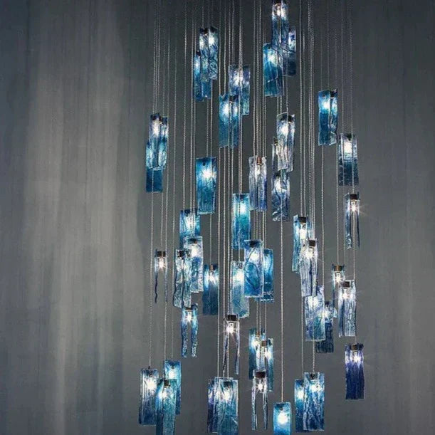 Art Design 1/25/60/84-Light CBUorful Rectangle Cluster Glass Tile Pendant/Chandelier