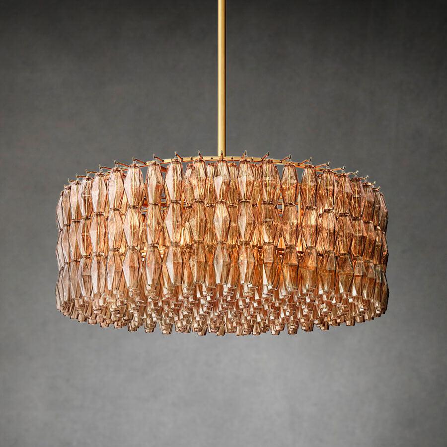 Chiaravalle Smoke Glass Round Chandelier 37"47‘’62‘’