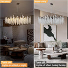 YUYI 47.2" Black Modern Crystal Chandelier for Dining Rooms