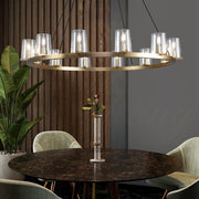 Kiara Modern Glass Round Chandelier 48" Living Room Chandelier