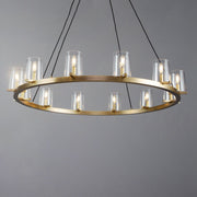 Kiara Modern Glass Round Chandelier 60", Living Room Chandelier