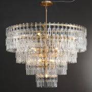 Calista Modern Luxury Tiered Round K9 Crystal Chandelier, Large Chandelier for Staircase