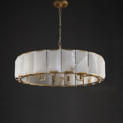 Hoden Modern Alabaster Elegant Round Chandelier For Living Room 43"