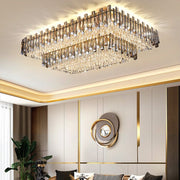 Blushlighting® Modern Rectangular Crystal LED Chandelier For Living Room, Dining Room image | luxury lighting | luxury decor