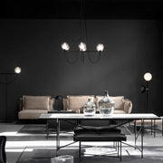 Blushlighting® Misty Gray Retro LED Chandelier with Glass Ball made in Loft Design