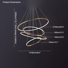 Golden four-ring entryway chandelier dimension guide showing a 118.1-inch drop and 39.4-inch maximum diameter.