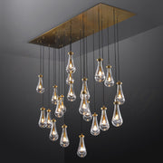 Silas Modern Raindrop Rectangular Chandelier For Dining Room 72"-21-Lights