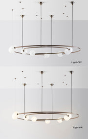 Blushlighting® Planet Orbit Glass Ball LED Pendant Lamp for Living Room, Bedroom, Dining Room