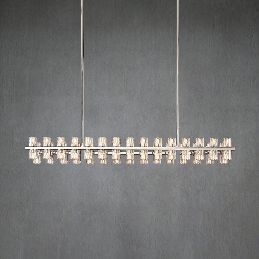Arcachen Crystal Rectangular Chandelier 54"