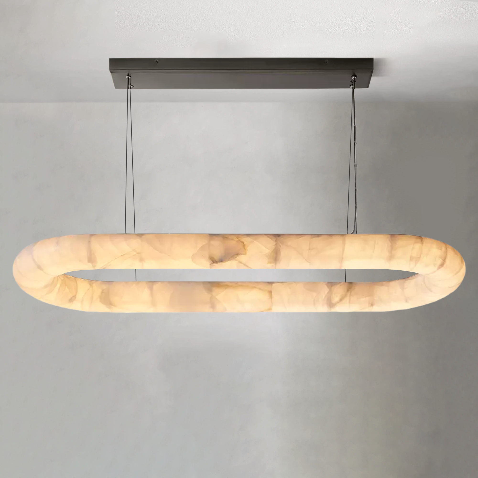 Rivaga Lisse Alabaster Oval Chandelier 57" 74"