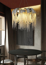 Modern Italian Style Tassel Art Chandelier Creative Light Fixture for Living/ Dining Room/ Cafe/ Show Room