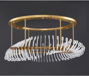 Blushlighting® Gold/white crystal ceiling chandelier for living room, bedroom, dining room