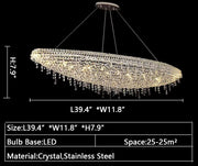 L31.5"*W11.8"*H7.9"  adventurous, boat-shaped, crystal, pendant, chandelier, cafes, living room, bedroom