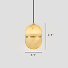 Alabaster Oval Pendant 5.9" D 7.1" D