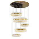 5-Ring Crystal Chandelier in Gold Finish-Chandeliers-Blushlighting-Canopy D47.2"*H118.1"-Gold Canopy-Warm Light-Blushlighting