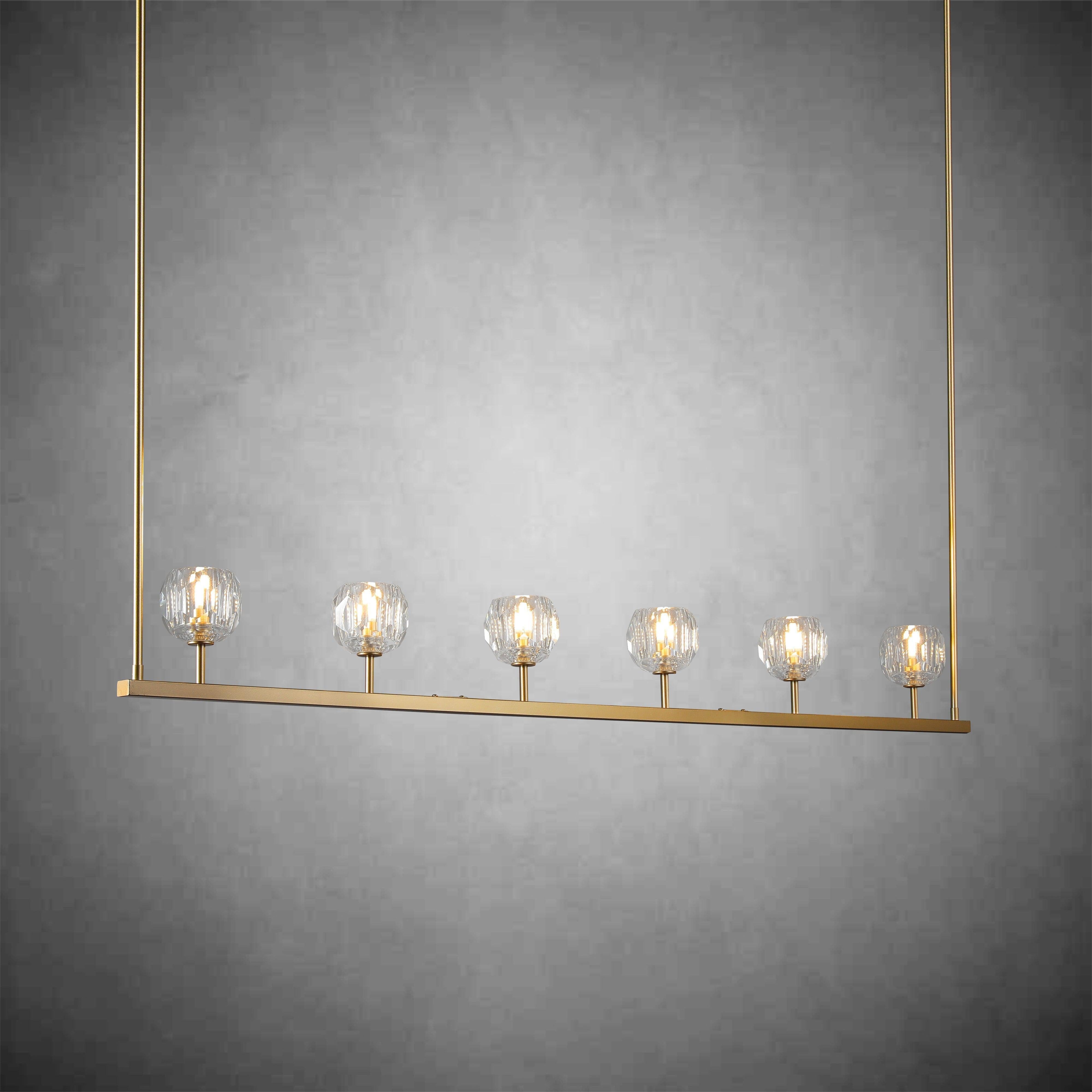 Bille De Crystal Ball Linear Chandelier 48” 60"