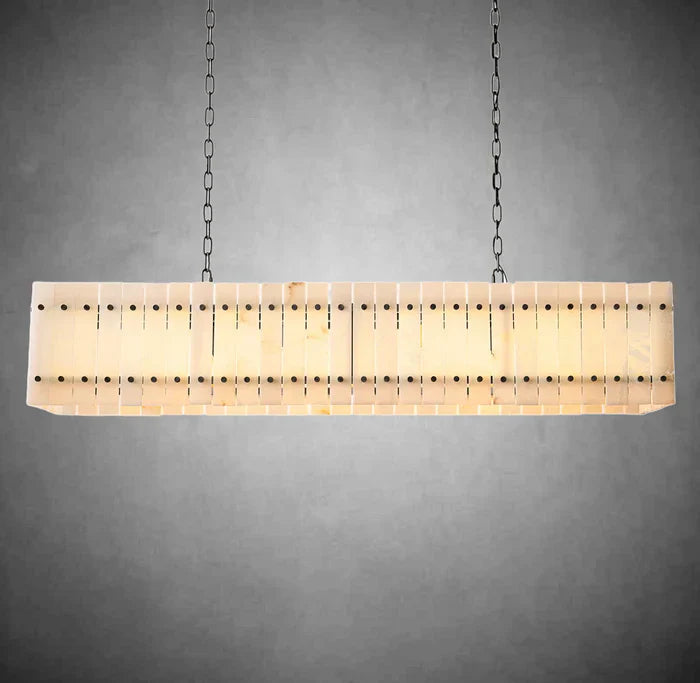 Sun Marcus Alabaster Linear Chandelier 54"72"