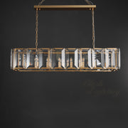 Hoden Modern Crystal Rectangular Chandelier For Dining Room 42"