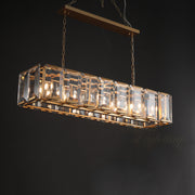 Hoden Modern Crystal Rectangular Chandelier For Dining Room 62"