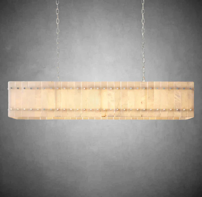 Sun Marcus Alabaster Linear Chandelier 54"72"