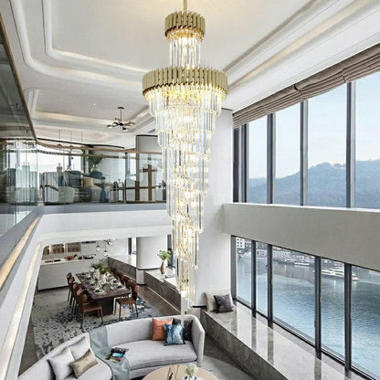 Spiral Crystal Chandelier For Foyer/ Staircase