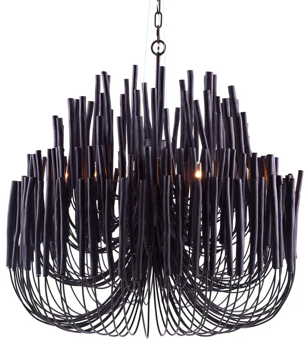 5/6-Light Modern Branch Modeling Chandelier in White or Black for Stylish Interiors-Chandeliers-Blushlighting
