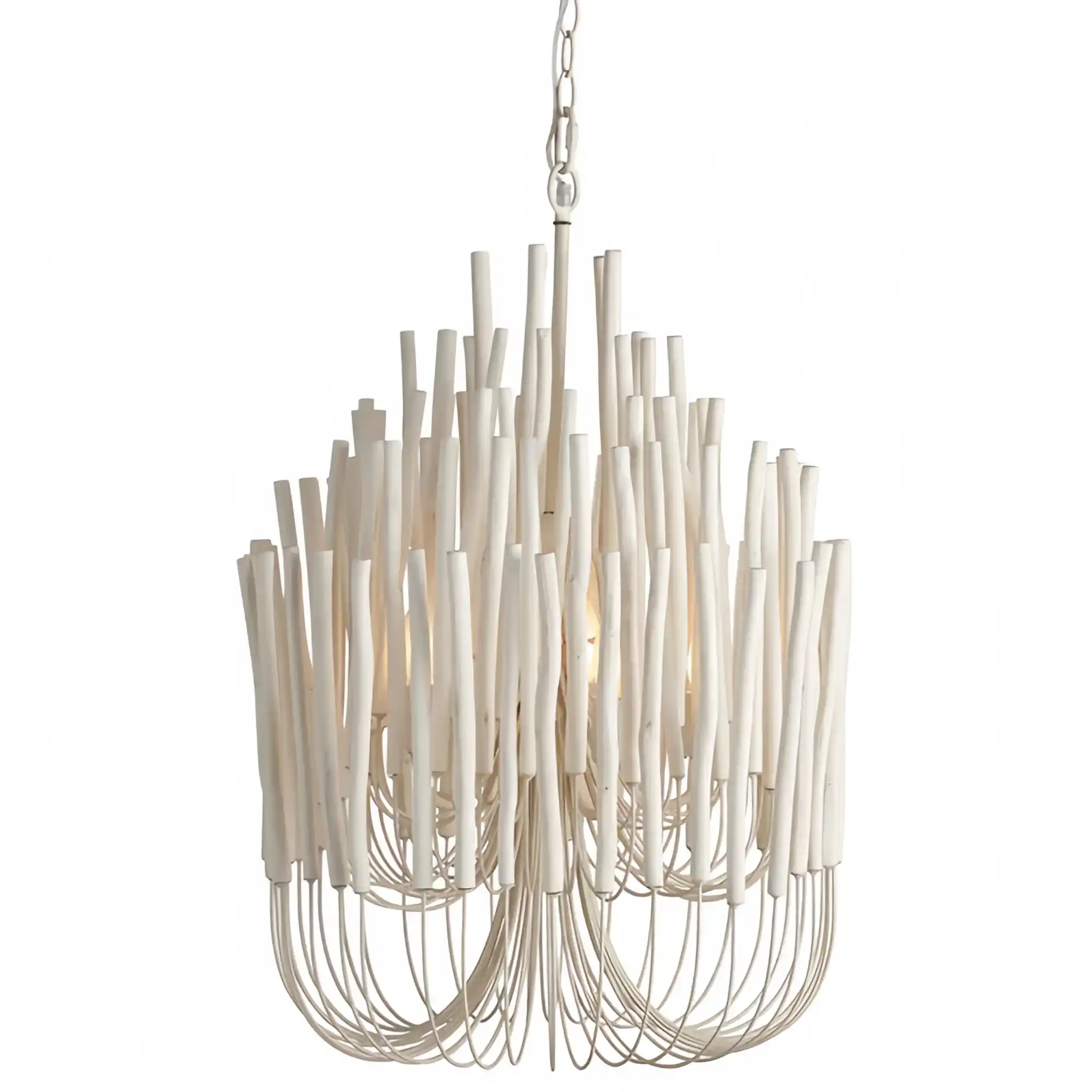 5/6-Light Modern Branch Modeling Chandelier in White or Black for Stylish Interiors-Chandeliers-Blushlighting