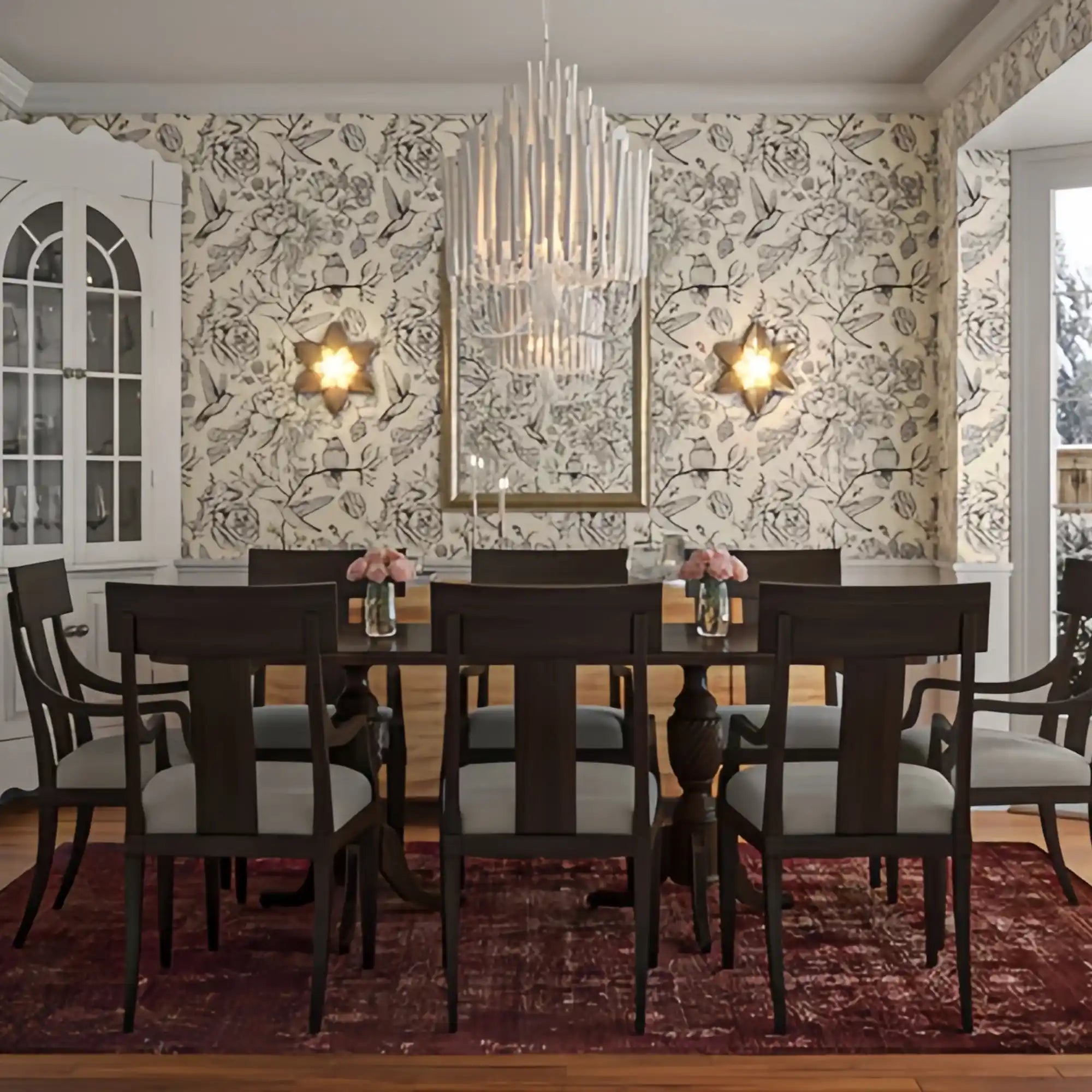 5/6-Light Modern Branch Modeling Chandelier in White or Black for Stylish Interiors-Chandeliers-Blushlighting