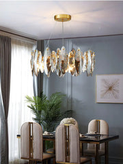 Multi-sided hand-cut crystal chandelier