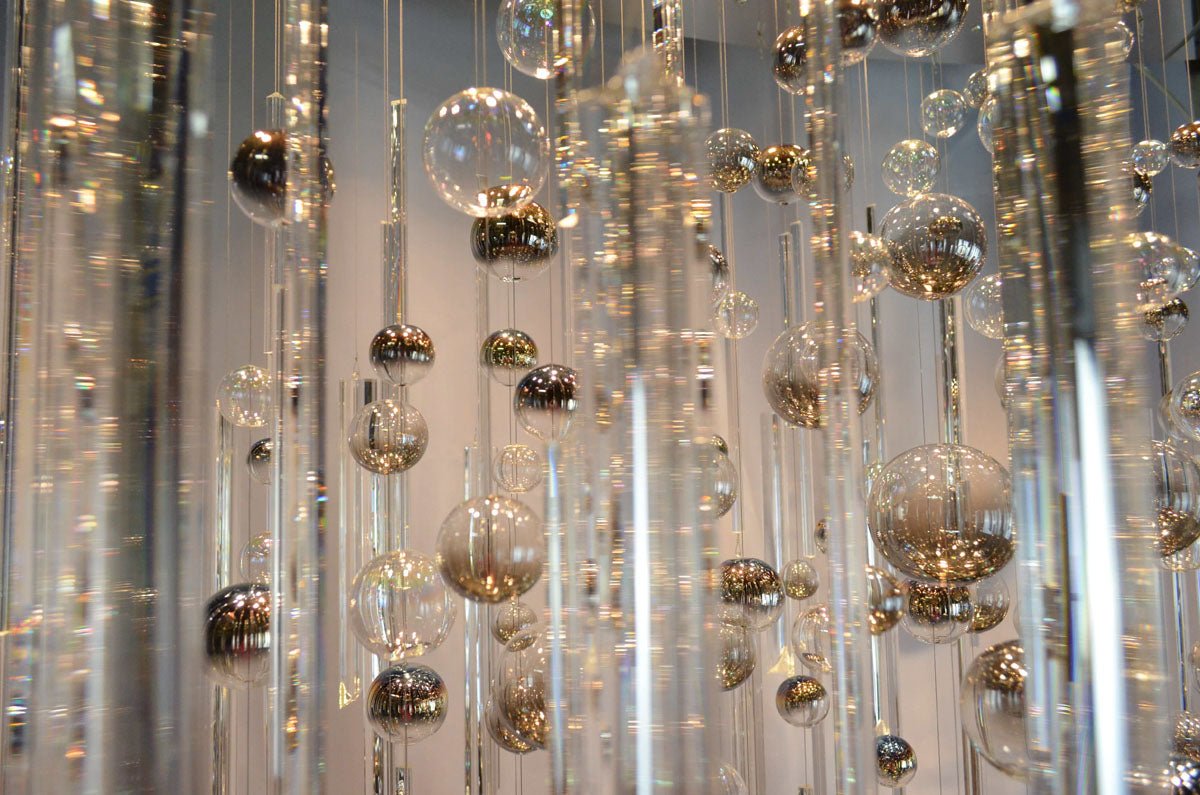 59'' Oval Chandelier for Dining Room Big Modern Glass Bubble Chandelier - Blushlighting