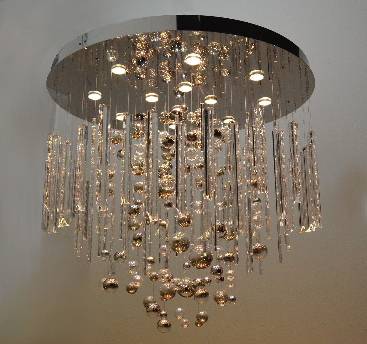 59'' Oval Chandelier for Dining Room Big Modern Glass Bubble Chandelier - Blushlighting