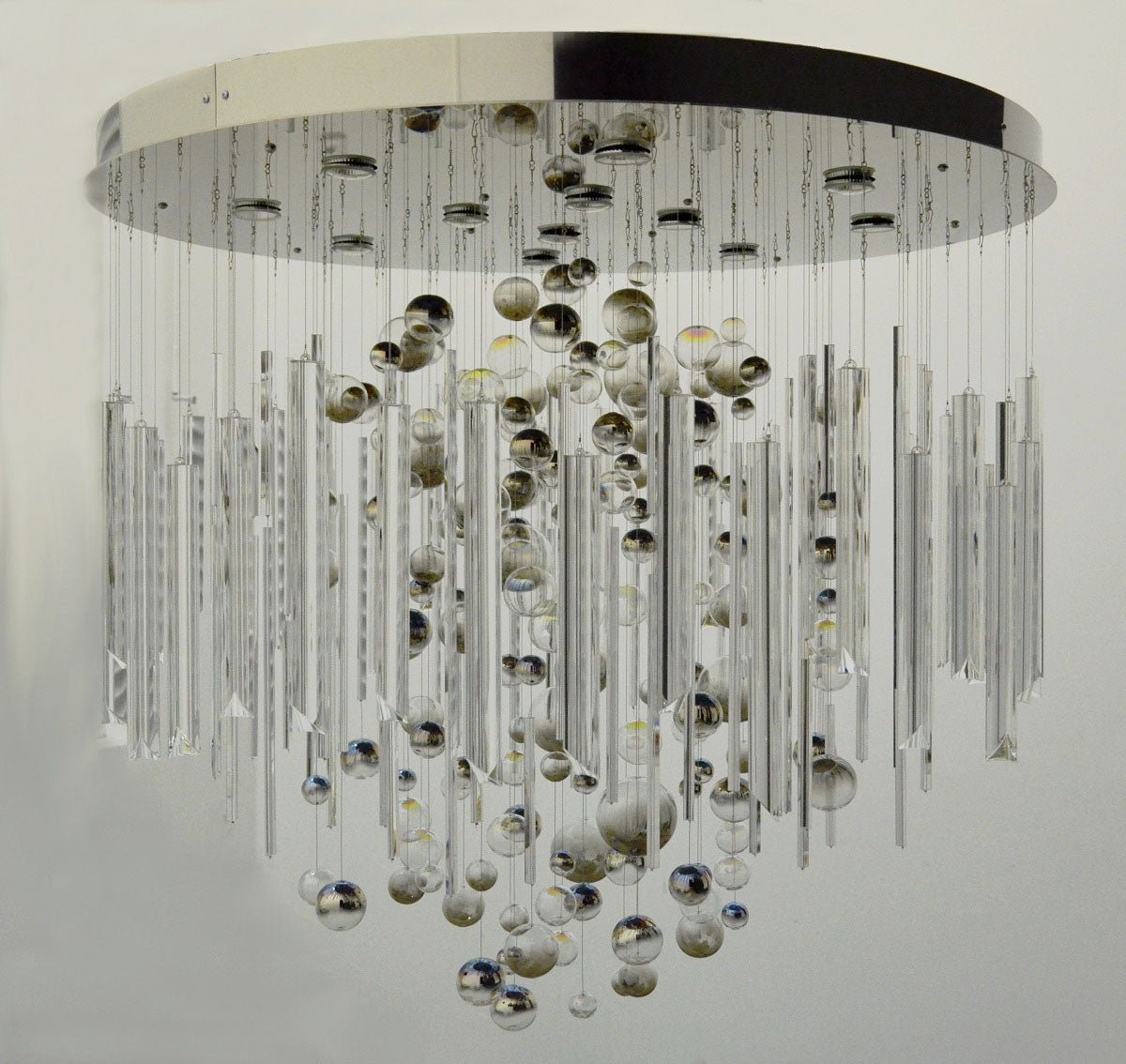 59'' Oval Chandelier for Dining Room Big Modern Glass Bubble Chandelier - Blushlighting