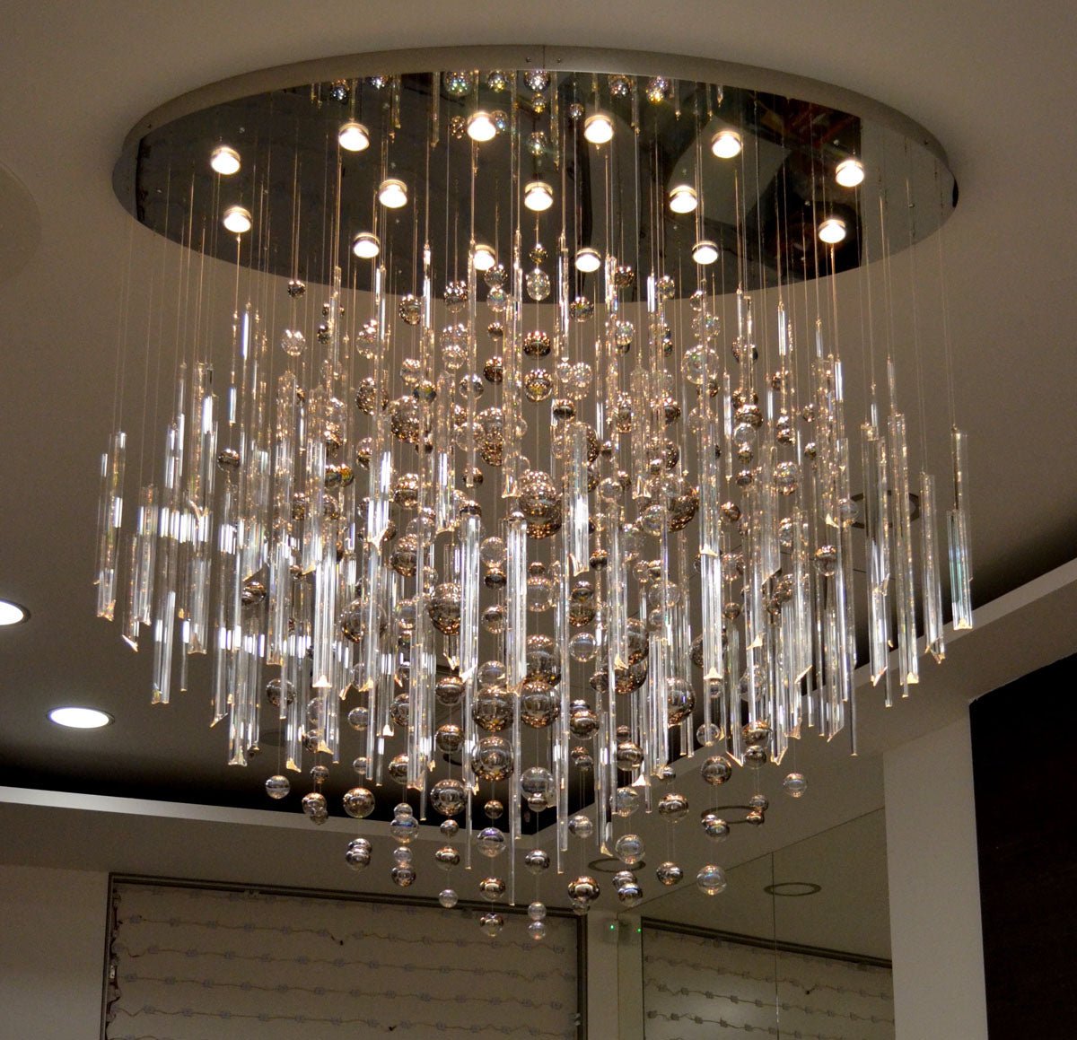 59'' Oval Chandelier for Dining Room Big Modern Glass Bubble Chandelier - Blushlighting