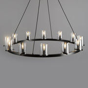 Kiara Modern Glass Round Chandelier 60", Living Room Chandelier