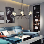 Blushlighting® Misty Gray Retro LED Chandelier with Glass Ball made in Loft Design Cool light